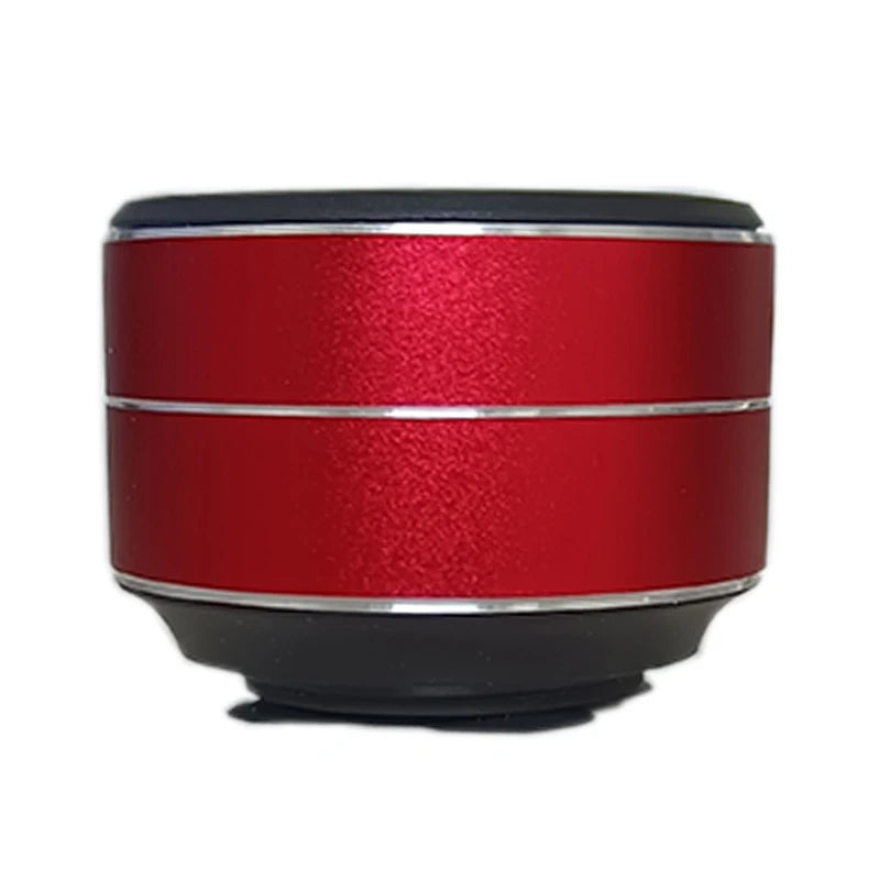 Red bone conduction wireless speaker with TWS hi-fi sound and enhanced bass, compact design with sucker mount and wearable loop.