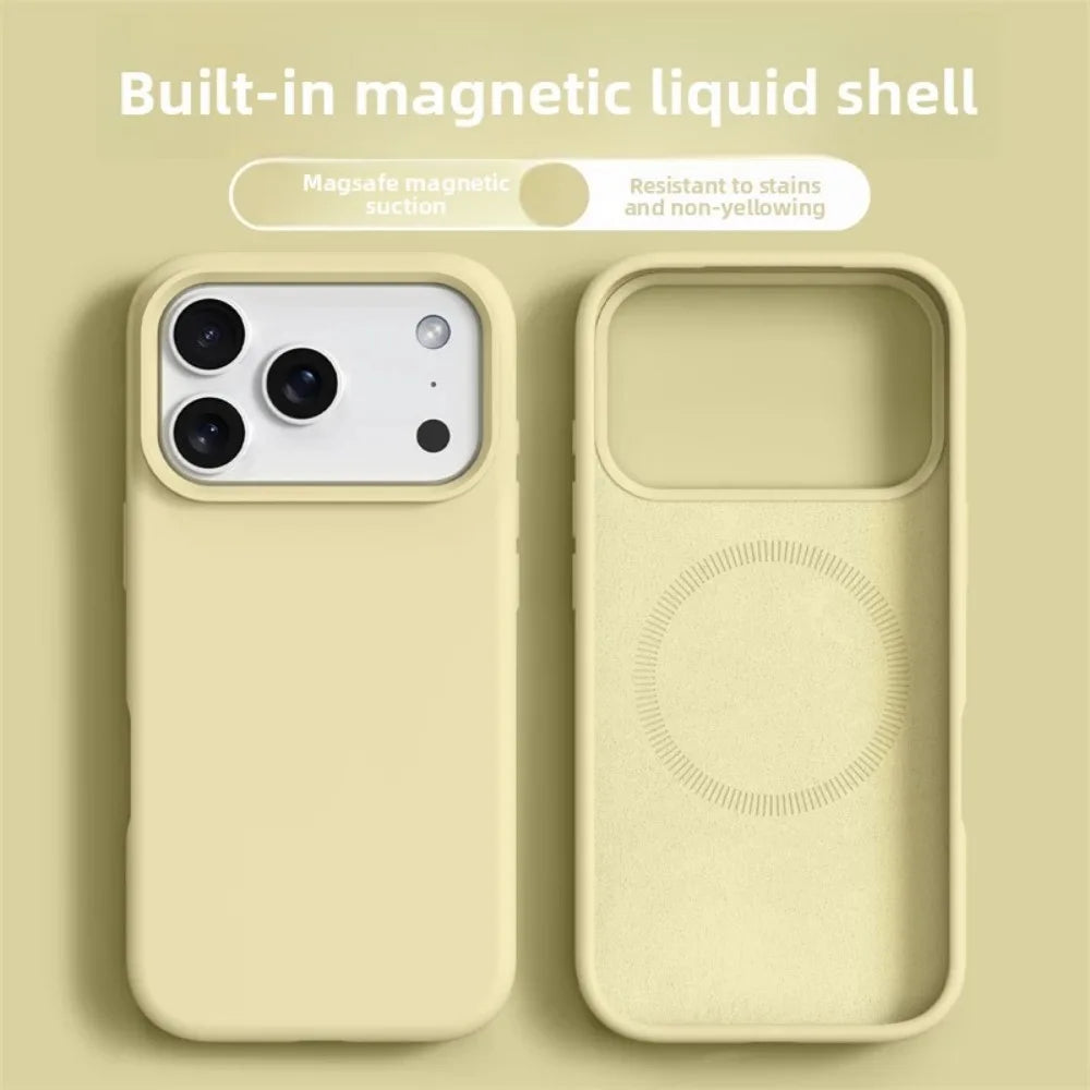 Original Magnetic Phone Case For iPhone 17 16 Pro Max Liquid Silicone Cases For iPhone17 16 Pro Max 17Pro Air Soft Bumper Cover beyutihealth