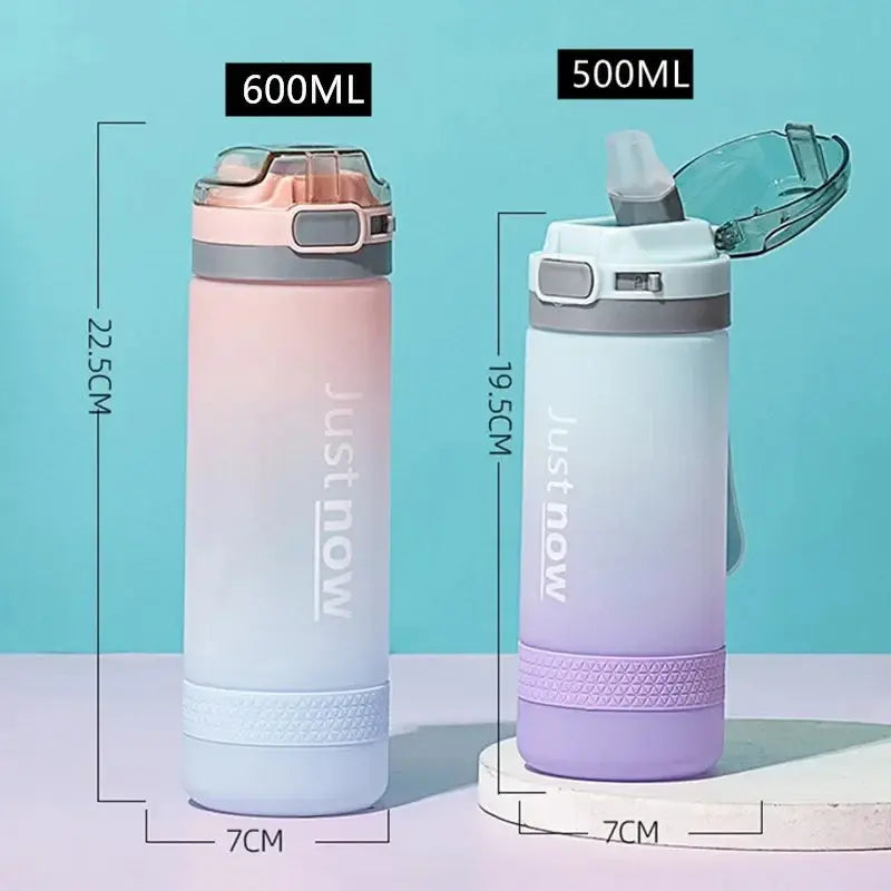 600ml Water Bottles Fashion Water Bottle with Straw BPA Free Portable Outdoor Sport Cute Drinking Plastic Bottles Eco-Friendly beyutihealth