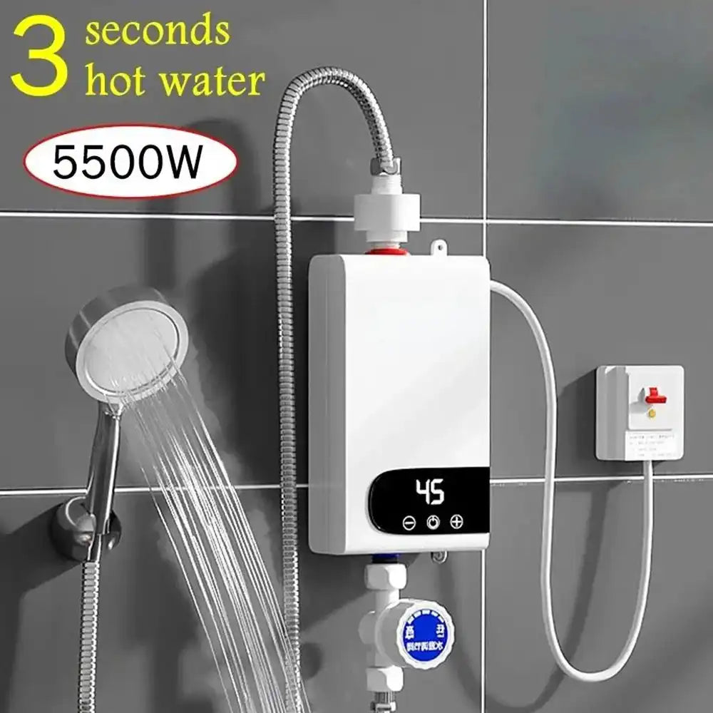 Portable Electric Heaters 220V 5500W Instant Water Heater for Bathroom Hot Water Shower and Home Kitchen Heating Machine Novacare Shop