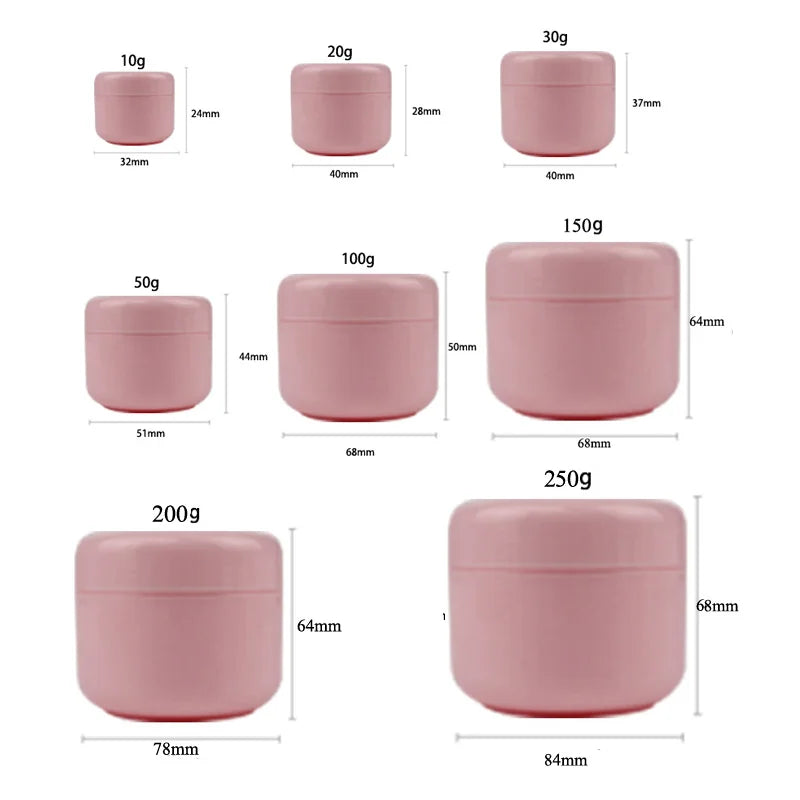 22Pcs10g/20g/30g/50g/100g/150g Refillable Plastic Empty Sample Bottles Travel Face Cream Cosmetic Container Plastic Makeup Jar beyutihealth