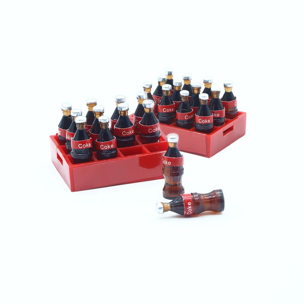 13Pcs/Set Dollhouse Miniature Mini Cola Bottles Drinks Tray Storage Box Model Kits Kitchen Food Play Scene Decoration Accessorie beyutihealth