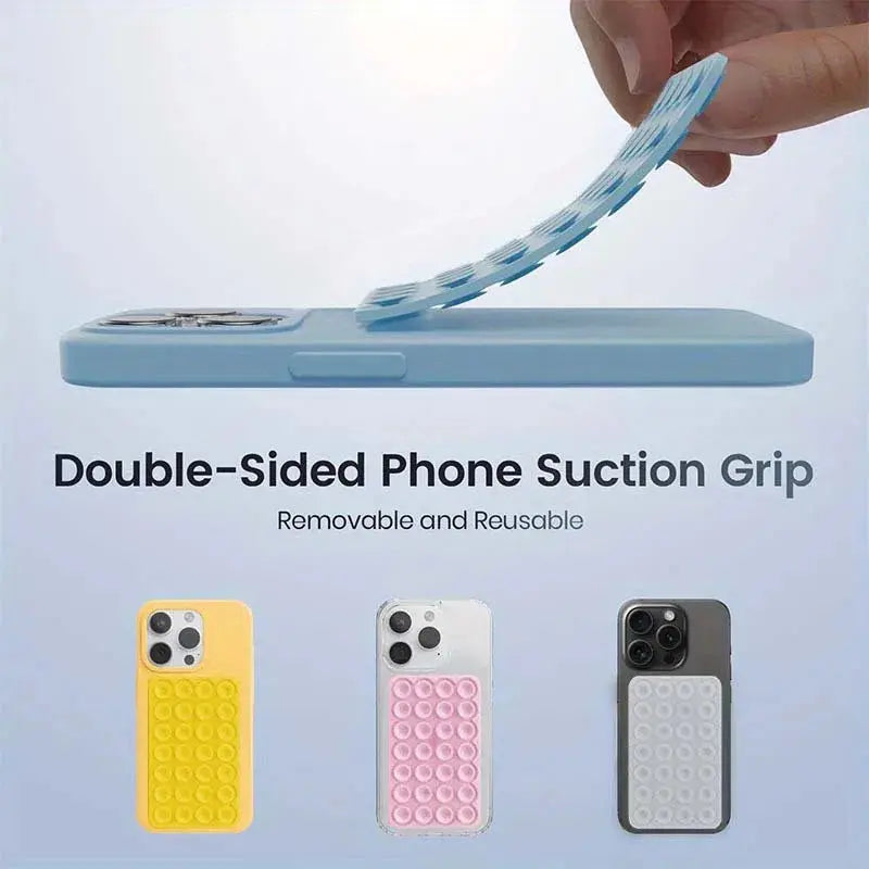 Silicone Suction Cup Phone Case Mount Double Sided Hands-Free Strong Grip Holder for Selfies and Videos for iPhone Android beyutihealth