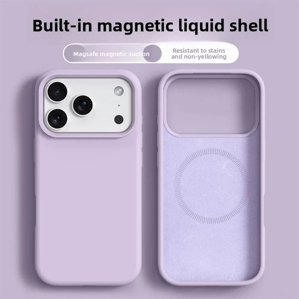 Original Magnetic Phone Case For iPhone 17 16 Pro Max Liquid Silicone Cases For iPhone17 16 Pro Max 17Pro Air Soft Bumper Cover beyutihealth