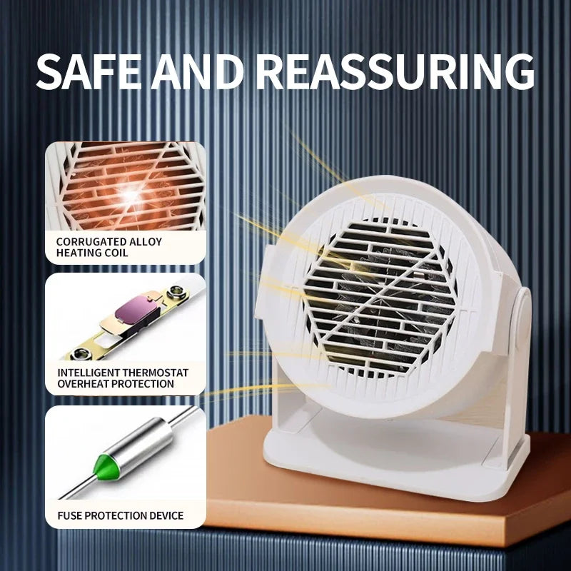 Heating and Cooling Small Heater Home Bedroom Dormitory Office Energy Saving Safety Quiet Rotating Shaking Head Electric Heater Novacare Shop