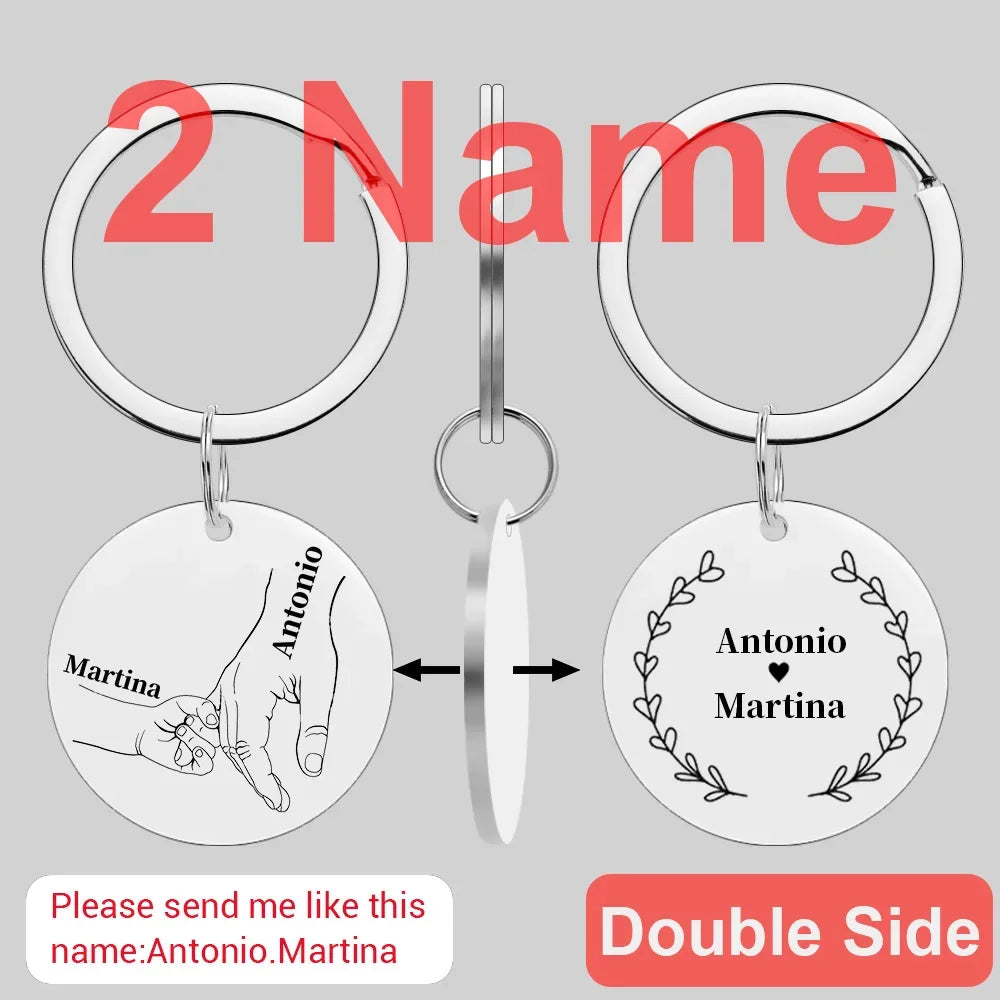 Personalized Keychain Love Gifts Customized Name Father's Mother's Day Papa Mom Key Chains Rings For Daddy Car Key Pendant Novacare Shop