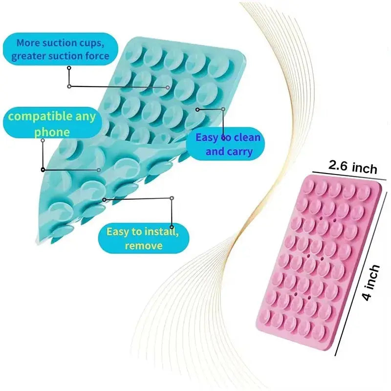 Silicone Suction Cup Phone Case Mount Double Sided Hands-Free Strong Grip Holder for Selfies and Videos for iPhone Android beyutihealth