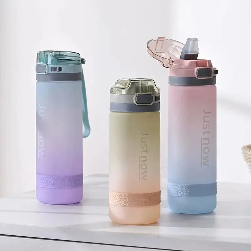 600ml Water Bottles Fashion Water Bottle with Straw BPA Free Portable Outdoor Sport Cute Drinking Plastic Bottles Eco-Friendly beyutihealth