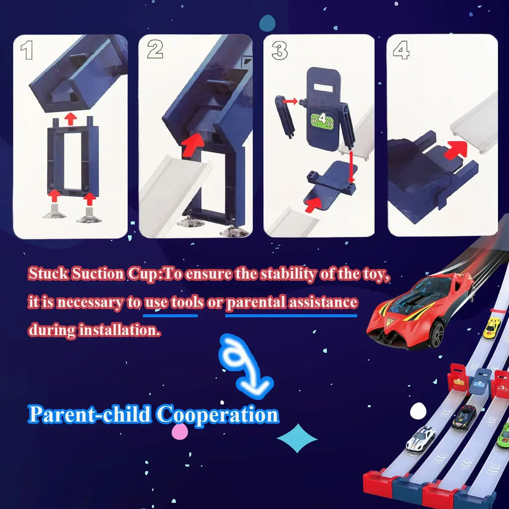 Competitive Racing Track Toy Vehicle with Alloy Car Kids Play Game for Children Educational Gift Novacare Shop