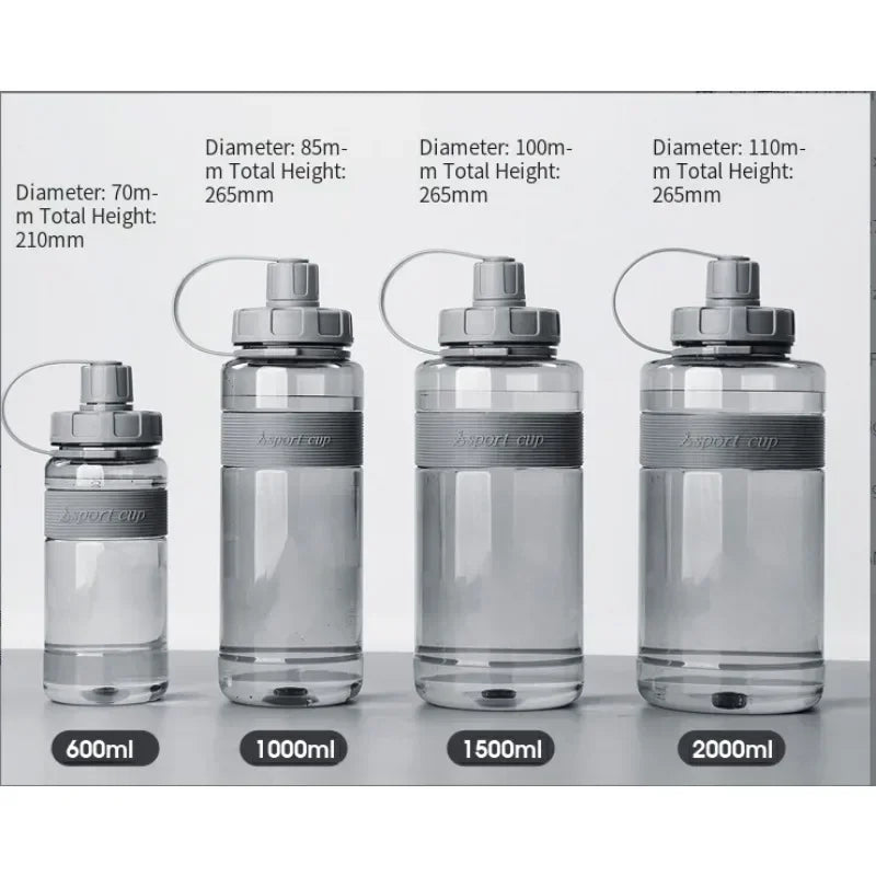 2 Liter Big Water Bottle With Straw 2L/1.5L/1L/0.6L Large Capacity School Gym Sports Drinking Bottles Fitness botella de agua 물병 beyutihealth