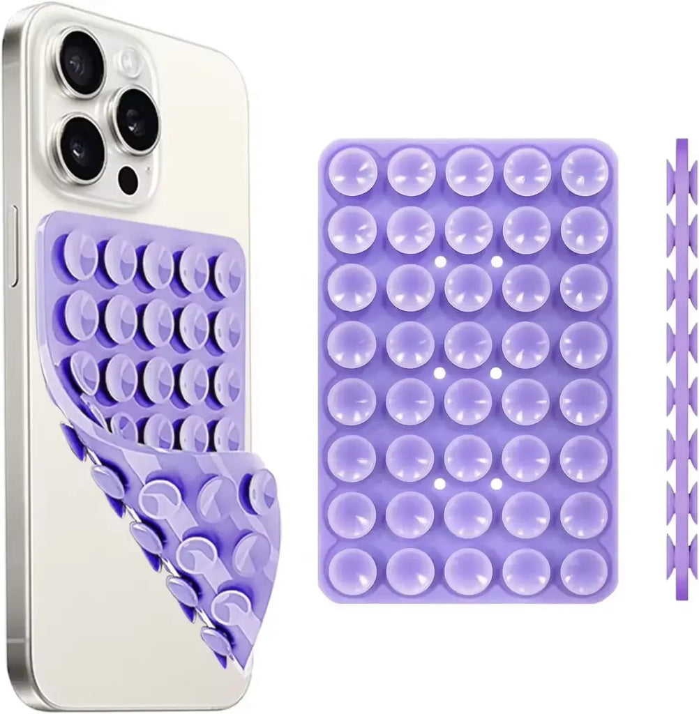 Silicone Suction Cup Phone Case Mount Double Sided Hands-Free Strong Grip Holder for Selfies and Videos for iPhone Android beyutihealth