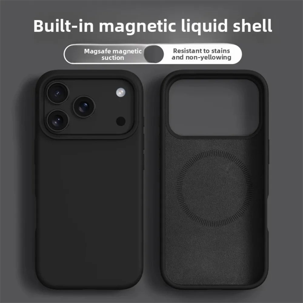 Original Magnetic Phone Case For iPhone 17 16 Pro Max Liquid Silicone Cases For iPhone17 16 Pro Max 17Pro Air Soft Bumper Cover beyutihealth