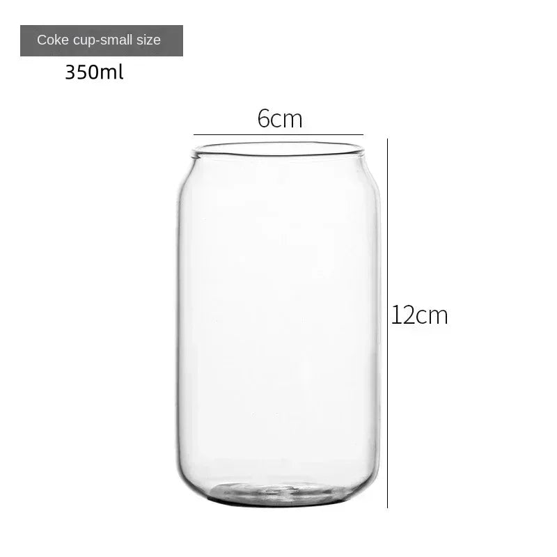 350ml/550ml Glass Cup Cola Cold Drink Water Cup with Bamboo Lid Coffee Milk Juice Straw Mug Beer Can Drink Home Breakfast Cup beyutihealth