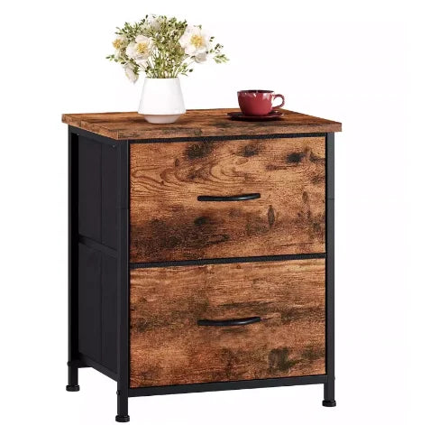 Night Stand Charging Station LED Nightstand Usb Ports Outlets 2 Storage Drawers Small Bedside Table Black Aesthetic Modern Novacare Shop