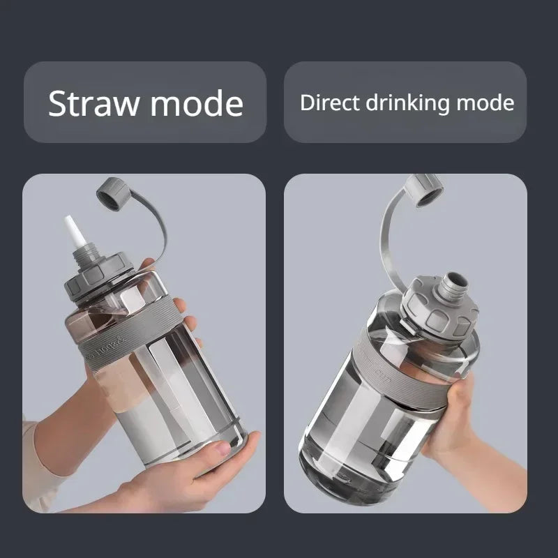 2 Liter Big Water Bottle With Straw 2L/1.5L/1L/0.6L Large Capacity School Gym Sports Drinking Bottles Fitness botella de agua 물병 beyutihealth
