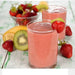 Fruit smoothie with strawberries and kiwi in a glass