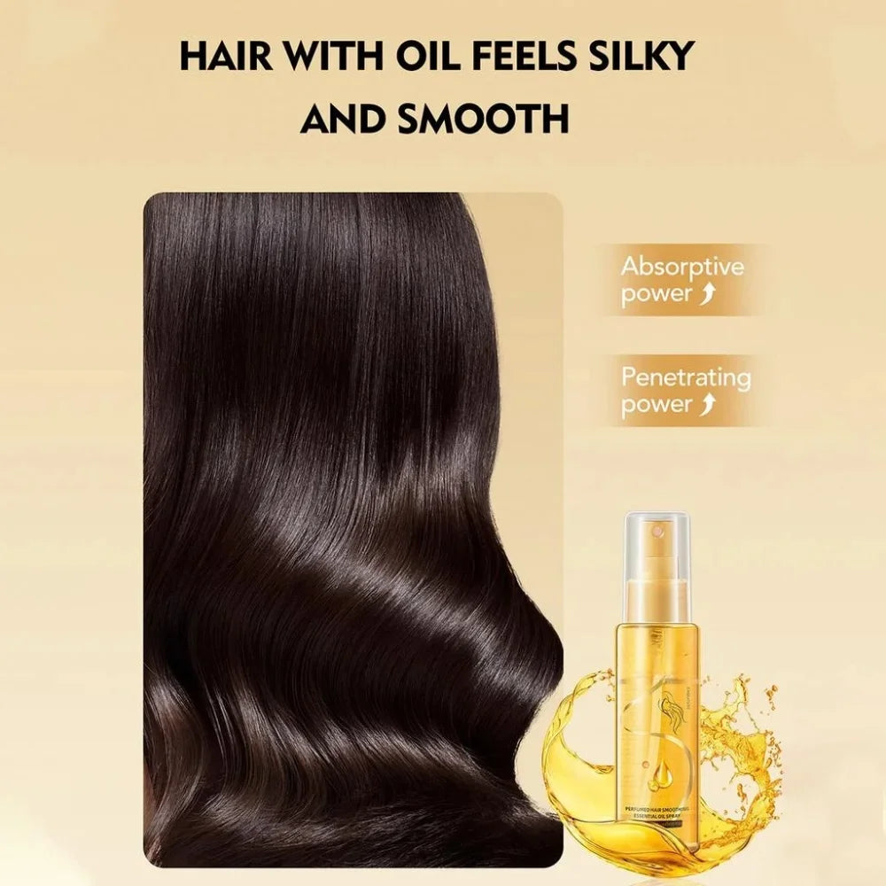 Silky dark brown hair with shiny, smooth texture