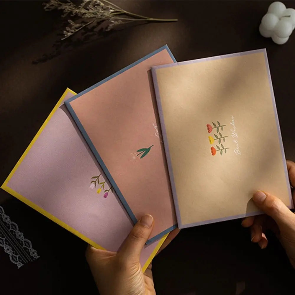 Gift Card Flowers Floral Envelopes DIY Postcard with Stickers Letter Pads Writable Kawaii Letter Writing Paper Invitations Cards beyutihealth