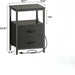 Night Stand Charging Station LED Nightstand Usb Ports Outlets 2 Storage Drawers Small Bedside Table Black Aesthetic Modern Novacare Shop