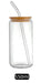 350ml/550ml Glass Cup Cola Cold Drink Water Cup with Bamboo Lid Coffee Milk Juice Straw Mug Beer Can Drink Home Breakfast Cup beyutihealth