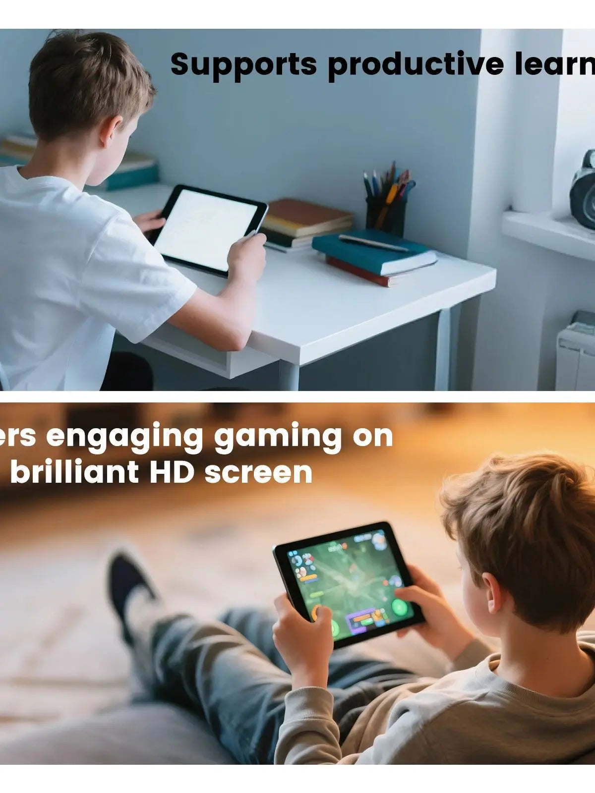 Child using tablet for learning