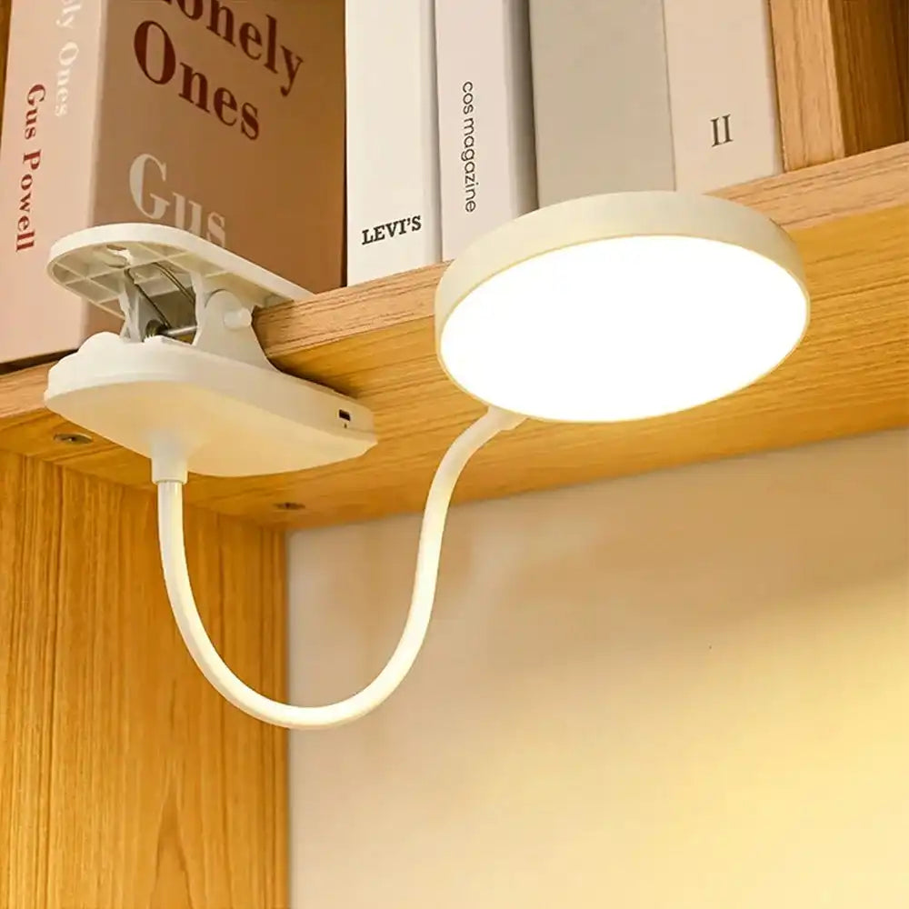 LED table lamp with folding clamp and touch control for study and night reading