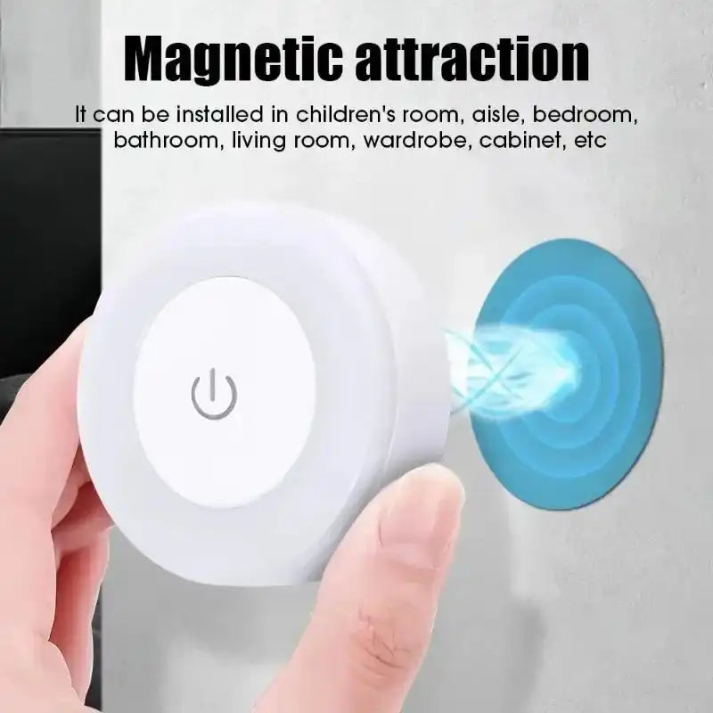 Magnetic night light with power button for home decor