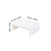 White stackable kitchen storage rack with dimensions