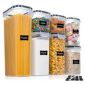 BPA Free Plastic Food Storage Containers Set in a modern kitchen with airtight lids