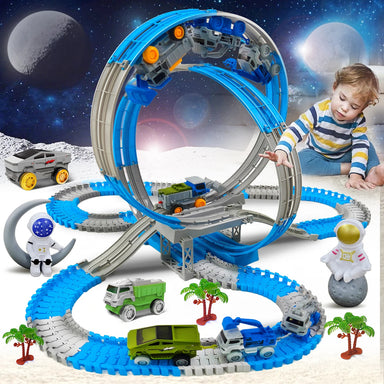 Magic Climbing Electric Race Car Toy with Bendable Flexible Track Space Theme Engineering Train for Kids Gift Novacare Shop