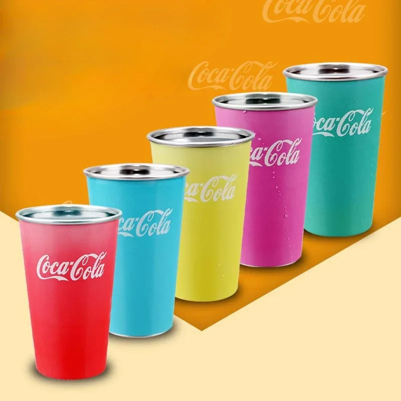 470ml Portable Aluminum Mug-CocaCola Cups ColorChanges When Cool Perfect for Cold Sensation Outdoor Camping Beer Cold DrinksCup beyutihealth