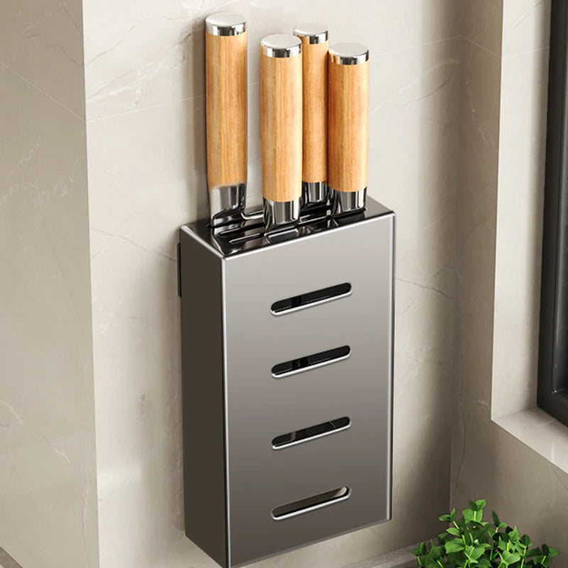Kitchen knife storage box, knife holder, non-perforation, wall-mounted rack, kitchen items，kitchen accessories organizer Novacare Shop