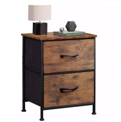 Night Stand Charging Station LED Nightstand Usb Ports Outlets 2 Storage Drawers Small Bedside Table Black Aesthetic Modern Novacare Shop