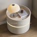 Modern white nightstand with built-in LED light, bedside table with drawers, home wood Nordic cabinet for bedroom decor
