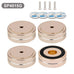 Set of 4 gold aluminum speaker isolation feet with non-slip rubber rings and 3M adhesive pads, ideal for audio equipment and amplifier support.
