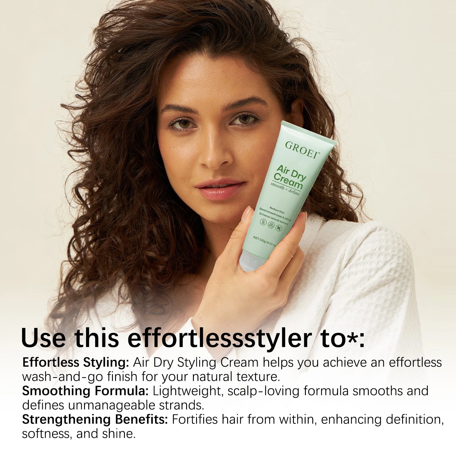Hair Styling Cream tube with model