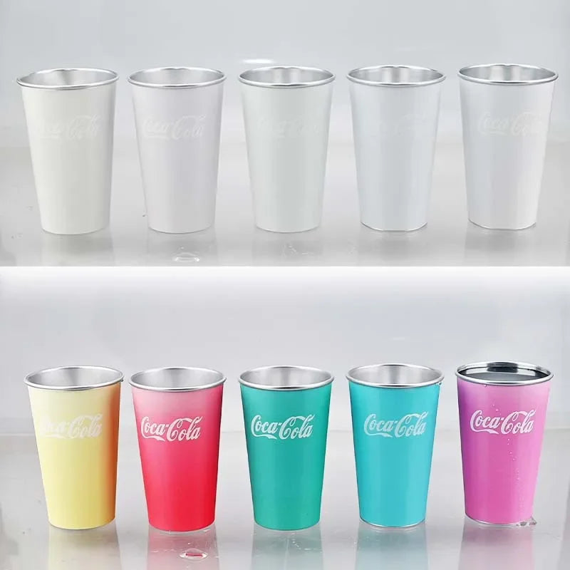 470ml Portable Aluminum Mug-CocaCola Cups ColorChanges When Cool Perfect for Cold Sensation Outdoor Camping Beer Cold DrinksCup beyutihealth