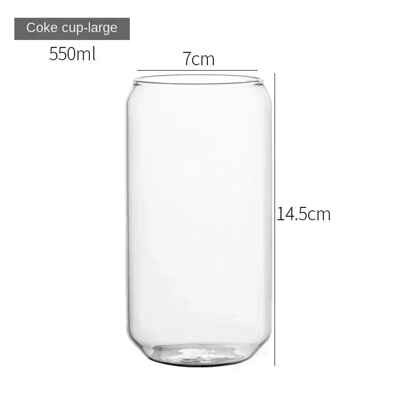 350ml/550ml Glass Cup Cola Cold Drink Water Cup with Bamboo Lid Coffee Milk Juice Straw Mug Beer Can Drink Home Breakfast Cup beyutihealth