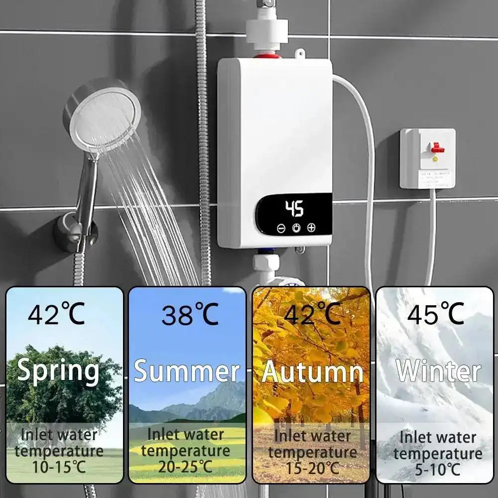 Portable Electric Heaters 220V 5500W Instant Water Heater for Bathroom Hot Water Shower and Home Kitchen Heating Machine Novacare Shop