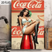 Brand new home decor signage, waterproof and durable, 8-inch x 12-inch square, retro-style aluminum fun sign: "Coca-Cola" beyutihealth