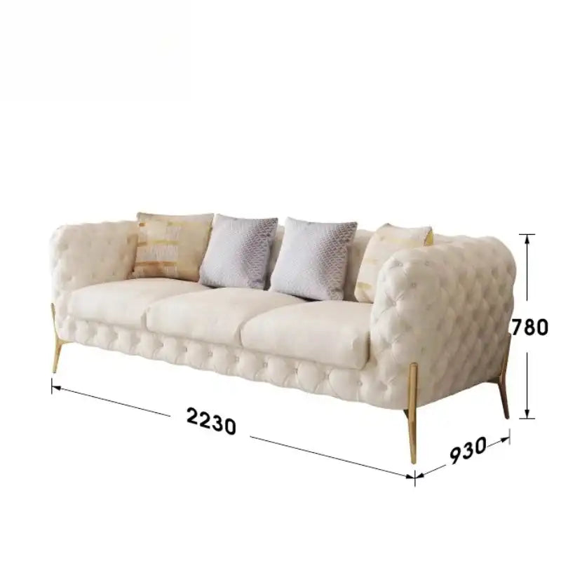 Modern Luxury Leather Sofa with plush cushions and chic design, perfect for your living room.