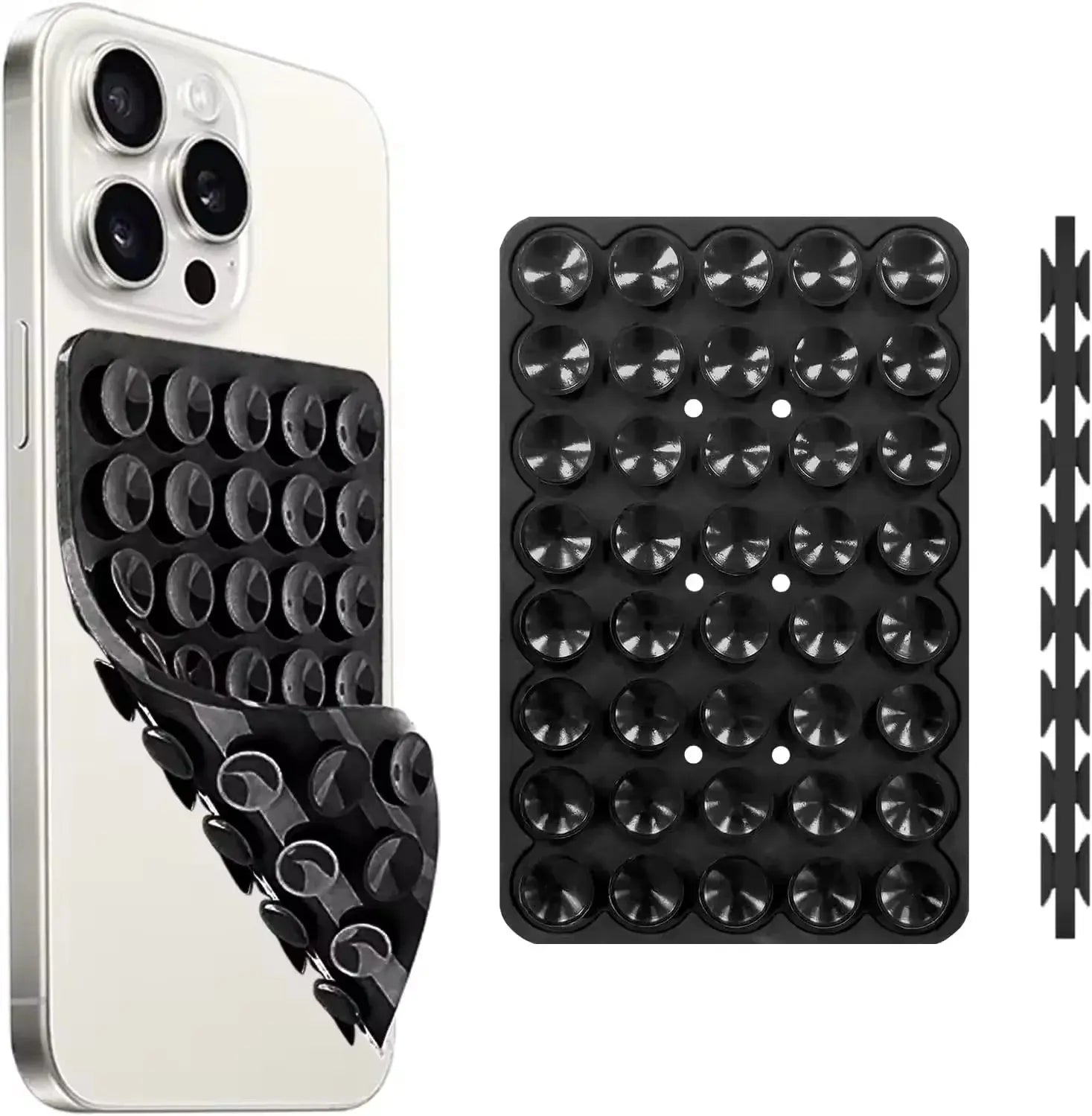 Silicone Suction Cup Phone Case Mount Double Sided Hands-Free Strong Grip Holder for Selfies and Videos for iPhone Android beyutihealth
