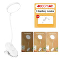 LED table lamp with USB charging, foldable clamp, three brightness modes, eye protection, night light