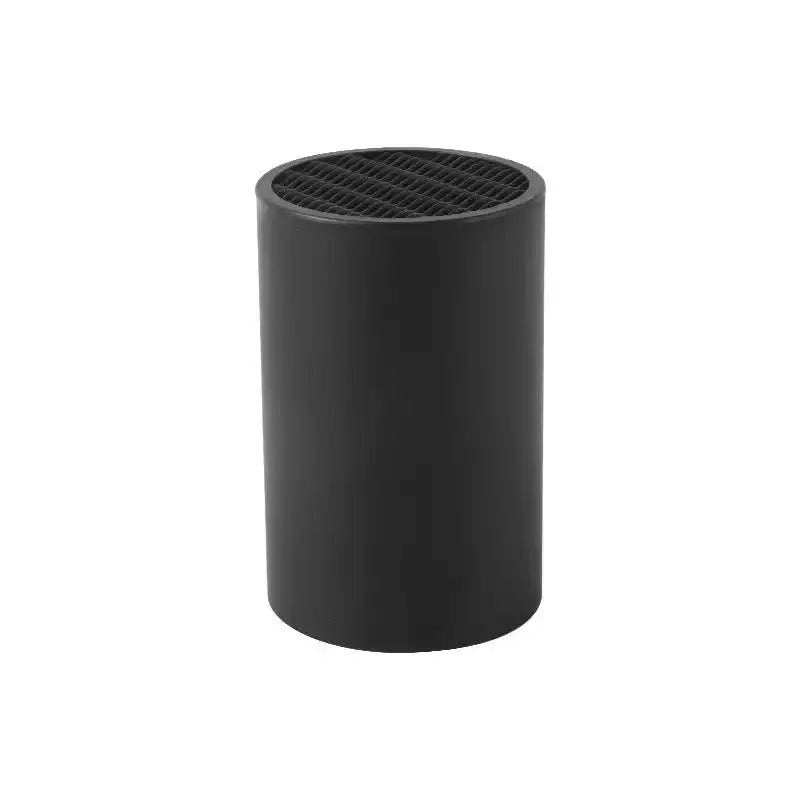 Modern black kitchen tools stand for chef's knife with vertical knife block design, ideal for organizing kitchen accessories and household tools.