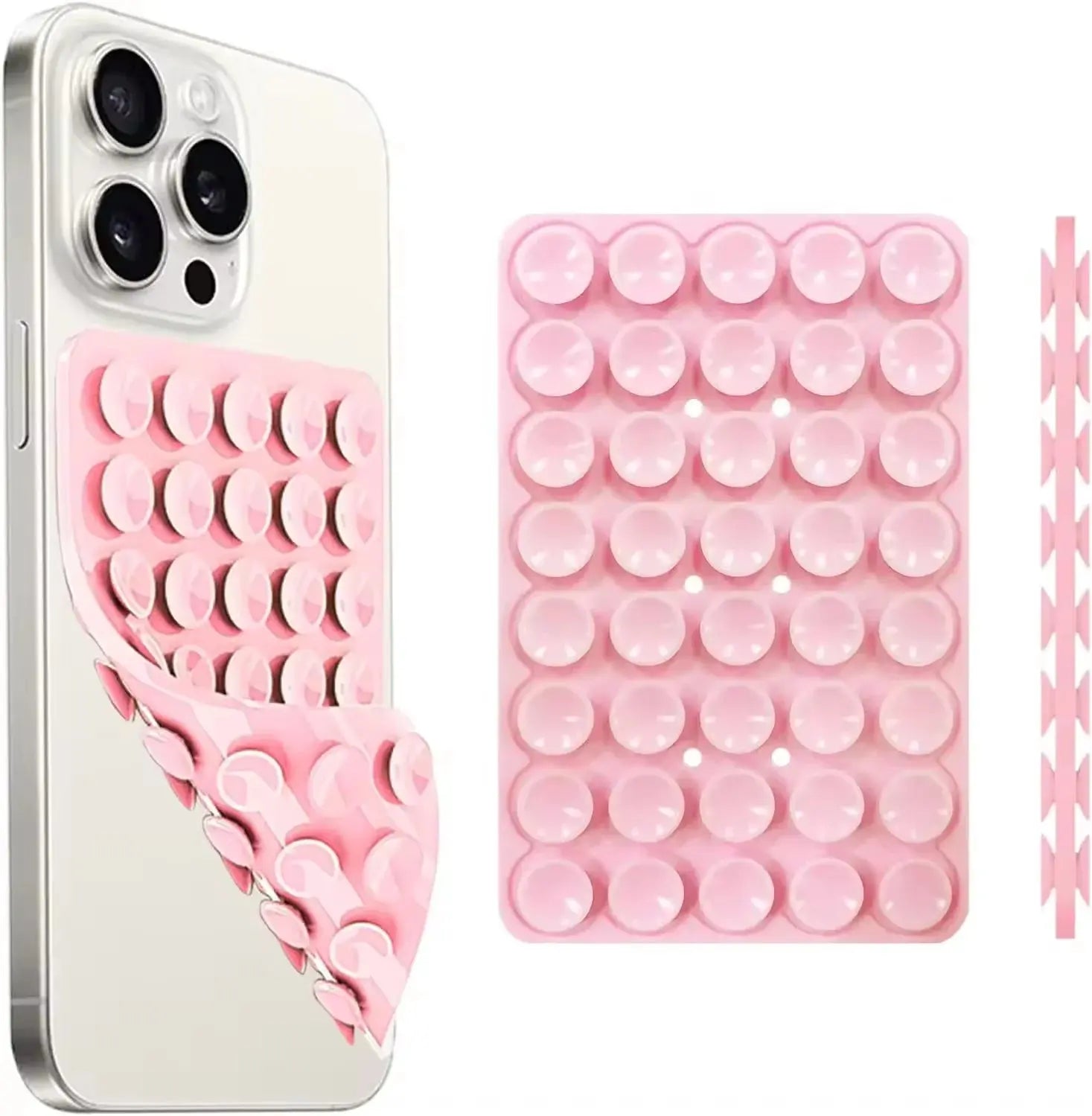 Silicone Suction Cup Phone Case Mount Double Sided Hands-Free Strong Grip Holder for Selfies and Videos for iPhone Android beyutihealth