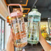 2 Liters Plastic Kettle Large Portable Travel Water Bottle with Straw  Sports Fitness Cup High Value Big Fat Cup Adult Universal beyutihealth