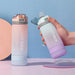 600ml Water Bottles Fashion Water Bottle with Straw BPA Free Portable Outdoor Sport Cute Drinking Plastic Bottles Eco-Friendly beyutihealth
