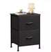 Night Stand Charging Station LED Nightstand Usb Ports Outlets 2 Storage Drawers Small Bedside Table Black Aesthetic Modern Novacare Shop