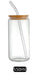 350ml/550ml Glass Cup Cola Cold Drink Water Cup with Bamboo Lid Coffee Milk Juice Straw Mug Beer Can Drink Home Breakfast Cup beyutihealth