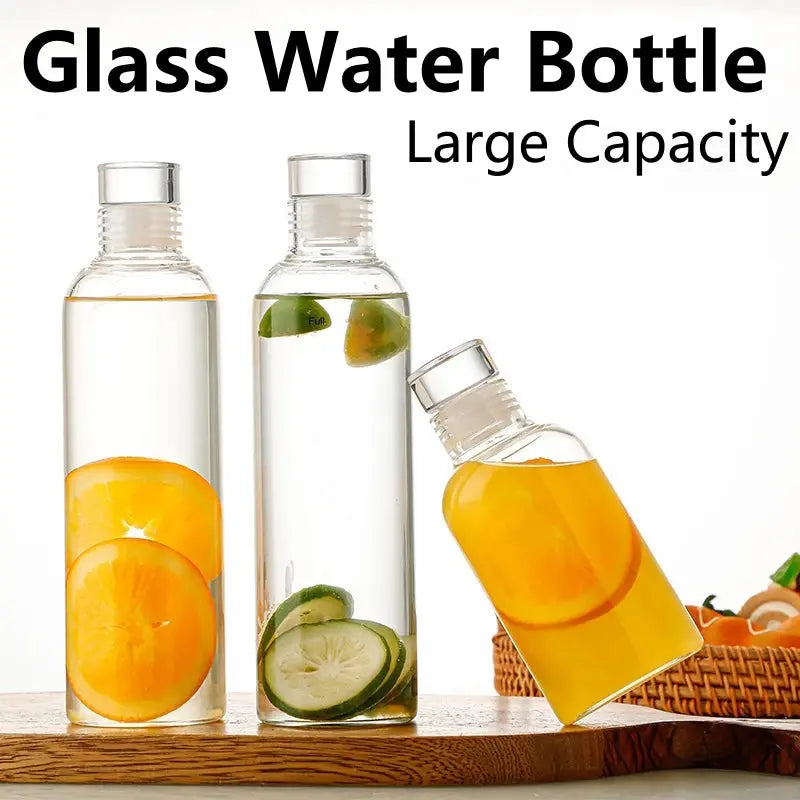300-1000ML Glass Water Bottle Large Capacity Multi-function Creative Simple Milk Cup Portable Transparent Outdoor Sports Bottle beyutihealth